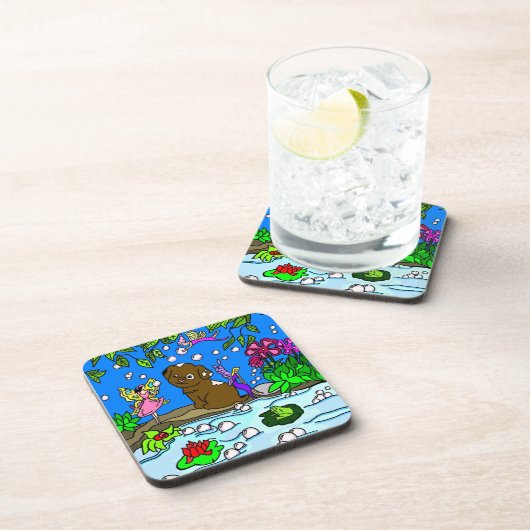 愛らしい子犬と妖精の国コースター コースター (右側)