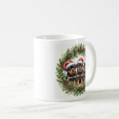 愛らしい子犬のロットワイラー クリスマスマグカップ コーヒーマグカップ (正面右)