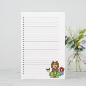 愛らしい子犬の並んだ文房具 便箋 (スタンド正面)
