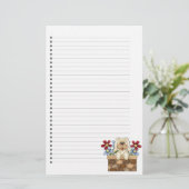 愛らしい子犬の並んだ文房具 便箋 (スタンド正面)