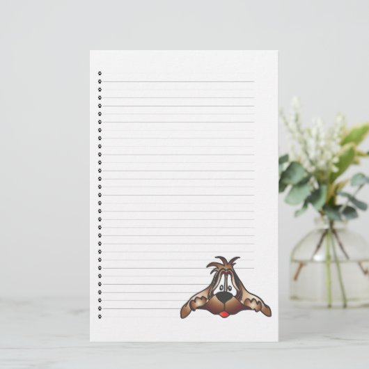 愛らしい子犬の並んだ文房具 便箋 (スタンド正面)