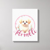 愛らしい子犬の保育園の壁飾り キャンバスプリント (正面)