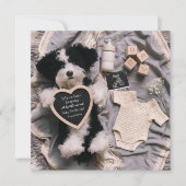 愛らしい子犬の妊娠の発表 シーズンカード (正面)