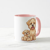 愛らしい子犬の家族のマグカップ – 犬のための完璧な贈り物 マグカップ (正面右)