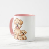 愛らしい子犬の家族のマグカップ – 犬のための完璧な贈り物 マグカップ (正面左)