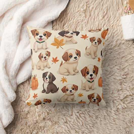 愛らしい子犬の感謝枕 クッション (ブランケット)