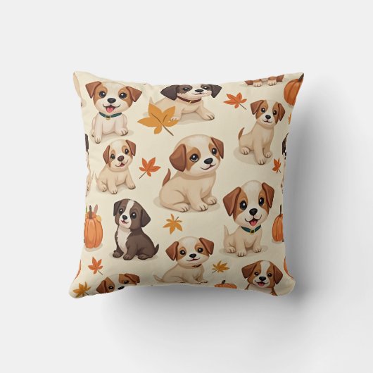 愛らしい子犬の感謝枕 クッション (裏面)
