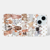 愛らしい子犬の水玉模様 オーダーメイド Case-Mate iPhoneケース (裏面 (横))
