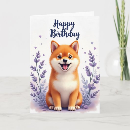 愛らしい子犬の誕生日カード カード (正面)