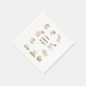 愛らしい子犬の誕生日パーティー スタンダードカクテルナプキン (角)