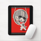 愛らしい子犬の鏡 マウスパッド (マウス)