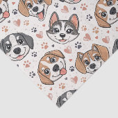 愛らしい子犬の顔の模様 キッズデザイン 犬好きさんへ 薄葉紙 (詳細)