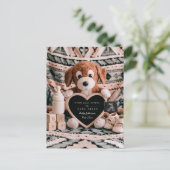 愛らしい子犬のplushy妊娠の発表 ポストカード (スタンド正面)