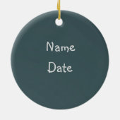 愛らしい子犬カスタマイズのクリスマス飾り セラミックオーナメント (裏面)