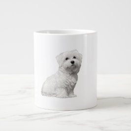 愛らしい子犬マルチーズリリ ジャンボコーヒーマグカップ