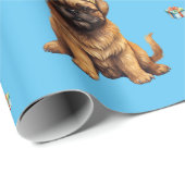 愛らしい子犬7クリスマスホリデーオンブルー ラッピングペーパー (ロールコーナー)