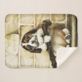 愛らしい子犬 シェルパブランケット (正面(横))