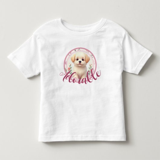 愛らしい子犬 トドラーTシャツ (正面)