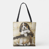 愛らしい子犬 トートバッグ (裏面)