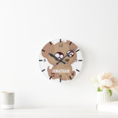 愛らしい子犬 ラウンド壁時計 (ホーム)