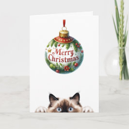 愛らしい子猫おもしろいキャットクリスマス カード