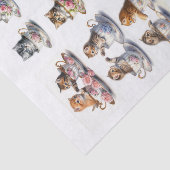 愛らしい子猫たちがティーカップに座っている 薄葉紙 (詳細)
