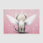 愛らしい子猫と羽の付いたピンクのAV5デコpage 薄葉紙 (正面)