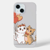 愛らしい子猫のカップル ハグ Case-Mate iPhoneケース (裏面)