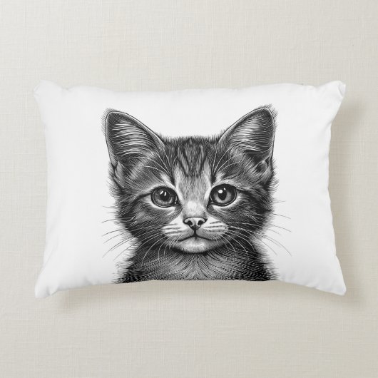 愛らしい子猫のスケッチ アクセントクッション (正面)