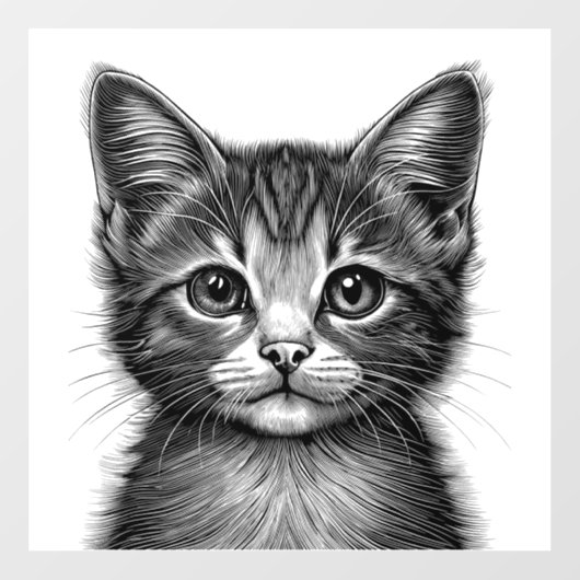 愛らしい子猫のスケッチ ウィンドウサイン (シート)