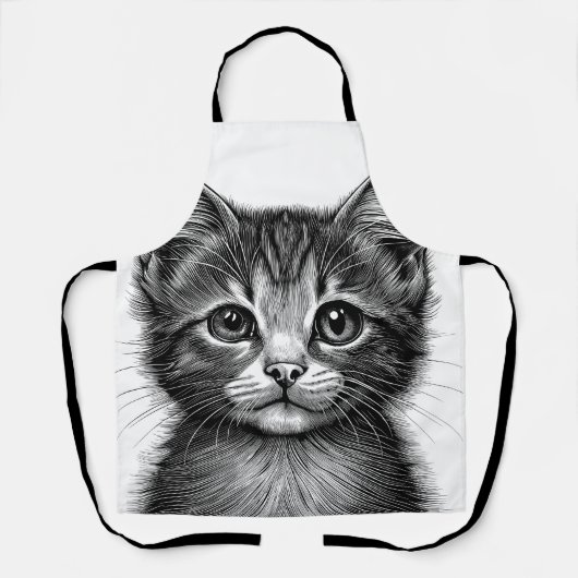 愛らしい子猫のスケッチ エプロン (正面)