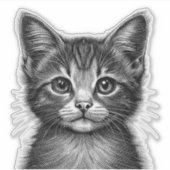 愛らしい子猫のスケッチ シール (正面)