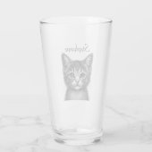 愛らしい子猫のスケッチ タンブラーグラス (裏面)