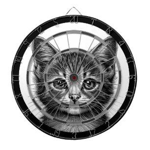 愛らしい子猫のスケッチ ダーツボード