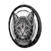 愛らしい子猫のスケッチ ダーツボード (正面右)