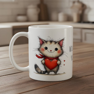 愛らしい子猫のバレンタインギフト コーヒーマグカップ
