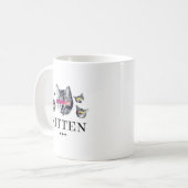 愛らしい子猫のビーズ | かわいい猫好きデザイン コーヒーマグカップ (正面左)