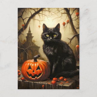 愛らしい子猫の魔女 | ハッピーハロウィン ポストカード