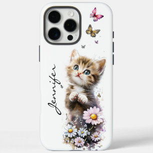 愛らしい子猫のiPhone / iPadケース かわいい 面白い iPhone 16 Pro Maxケース