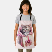 愛らしい子猫を箱に入れた誕生日 エプロン (インサイチュ)