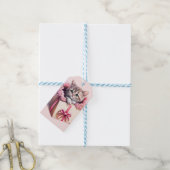 愛らしい子猫を箱に入れた誕生日 ギフトタグ (より糸付き)