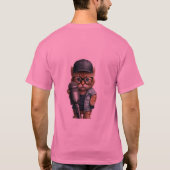 愛らしい子猫インタビューアマンガのステッカー Tシャツ (裏面)