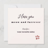 愛らしい子猫ハッピーバレンタインデー シーズンカード (裏面)