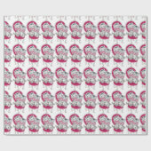 愛らしい子猫ピンクボウバニティーチェア ラッピングペーパー (フラット)