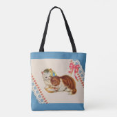 愛らしい子猫プリント トートバッグ (裏面)