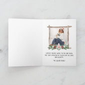 愛らしい子猫水の色のスタイルムオイクリストマ カード (内部)