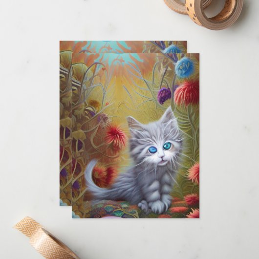 愛らしい子猫2 ノートカード (正面/裏面インサイチュ)