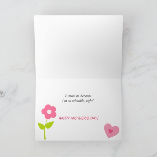 愛らしい子羊と母の日 カード (内部)