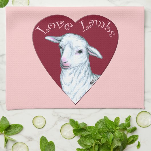愛らしい子羊 キッチンタオル (折り畳み)