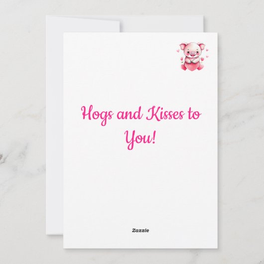 愛らしい子豚とハート豚キスバレンタイン シーズンカード (裏面)